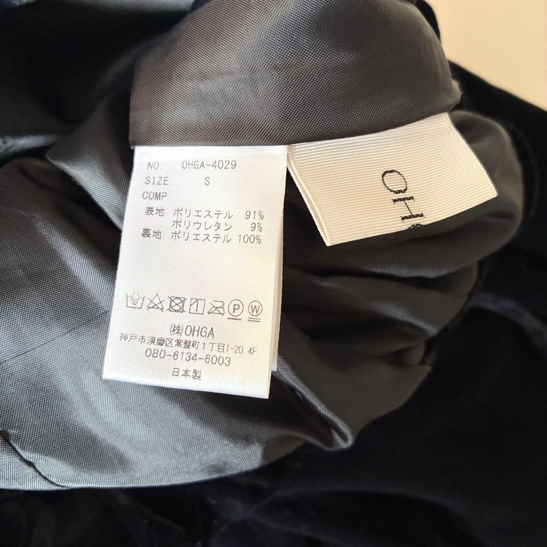 OHGA オーガ　ベロアパンツ　ドロストパンツ　ブラック　S