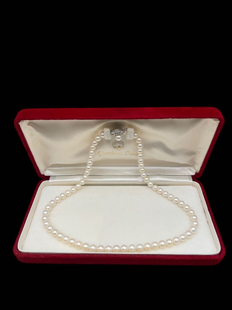 シ*マ様 中古美品パール真珠パールネックレス金具シルバー刻印