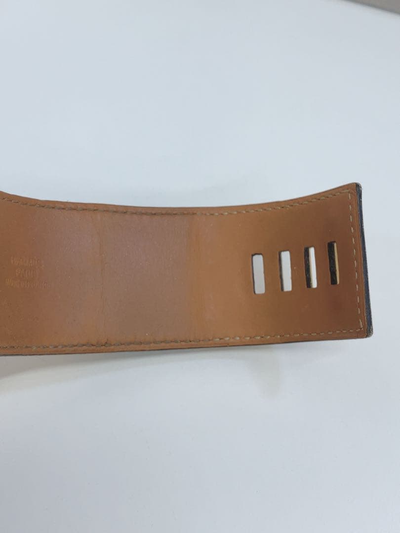 ★HERMES コリエドシアン ブレスレット レザー バングル ゴールド金具