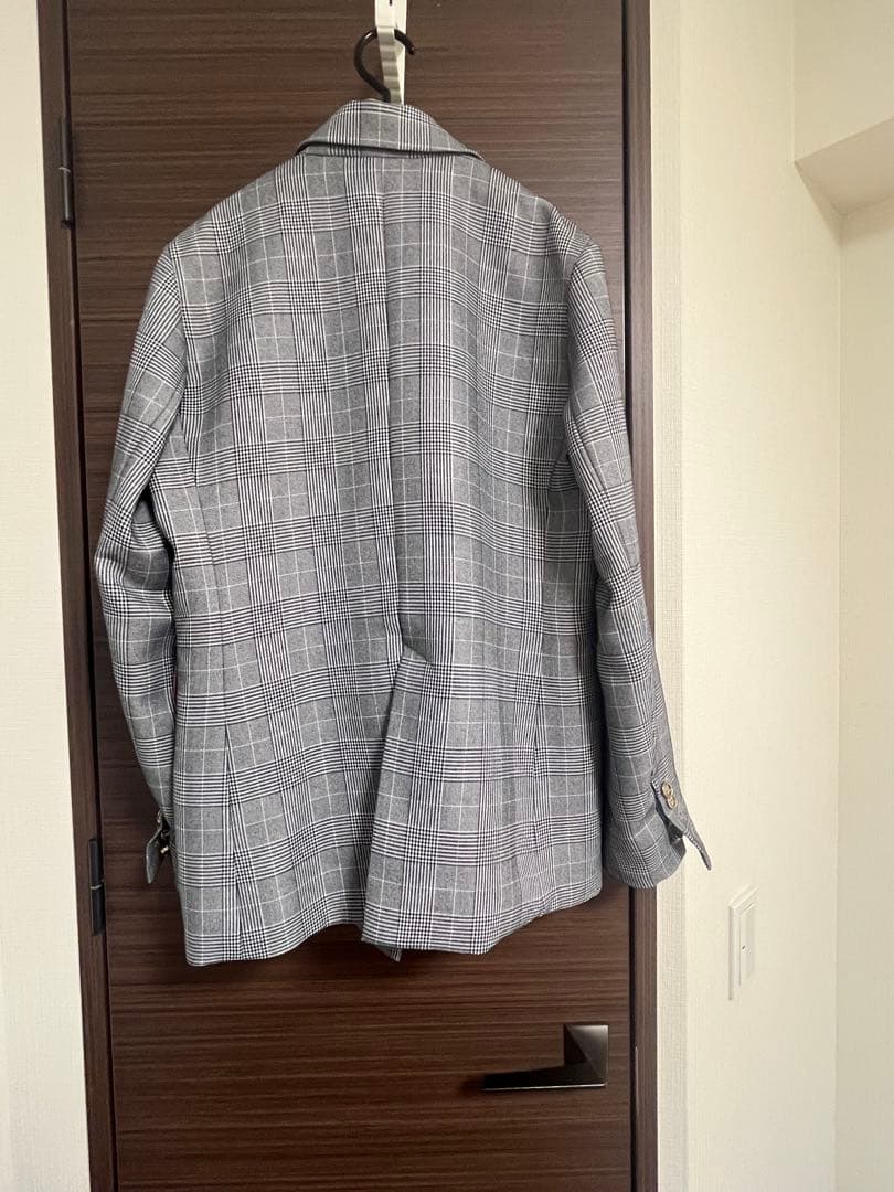 【美品】人気 Doss Diosas チェックジャケット 赤裏地 38