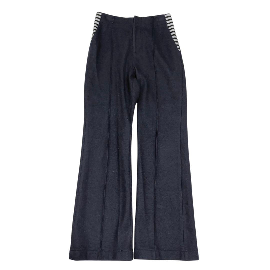 ボーダーズアットバルコニー　パンツ　ブラック　ストレート　ウール　S 黒