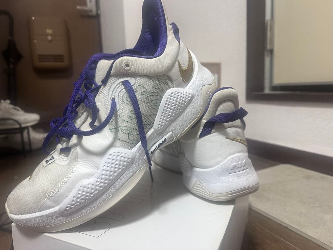 NIKE PG-5バスケットボールシューズ ホワイト/パープル
