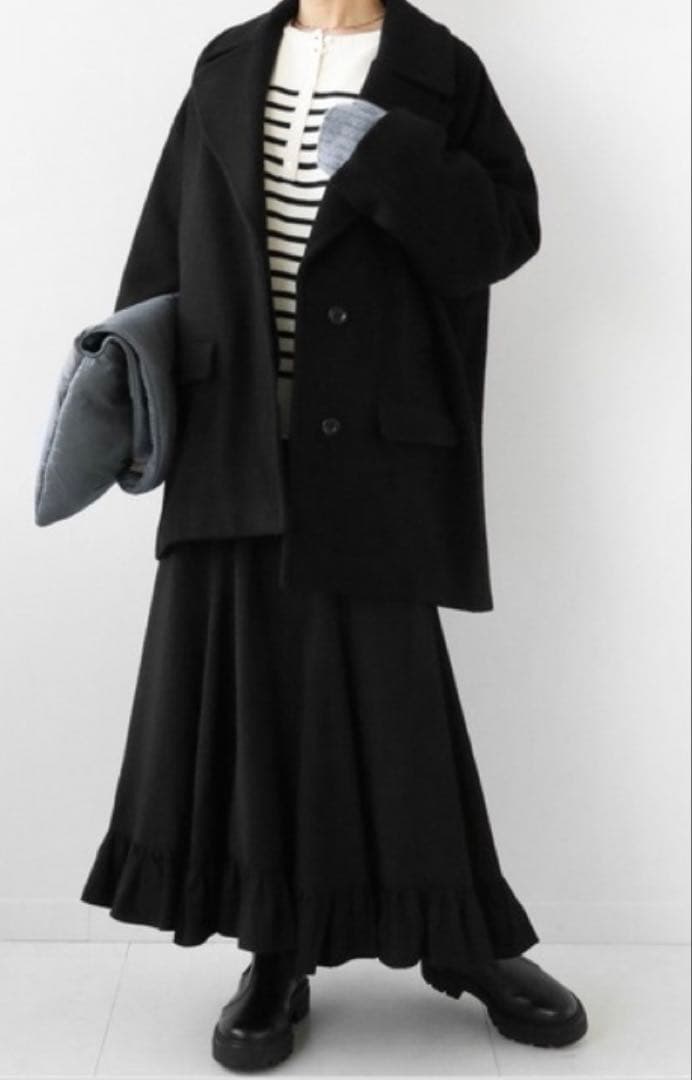 JOURNAL STANDARD relumeビシュウウールPコート ブラック