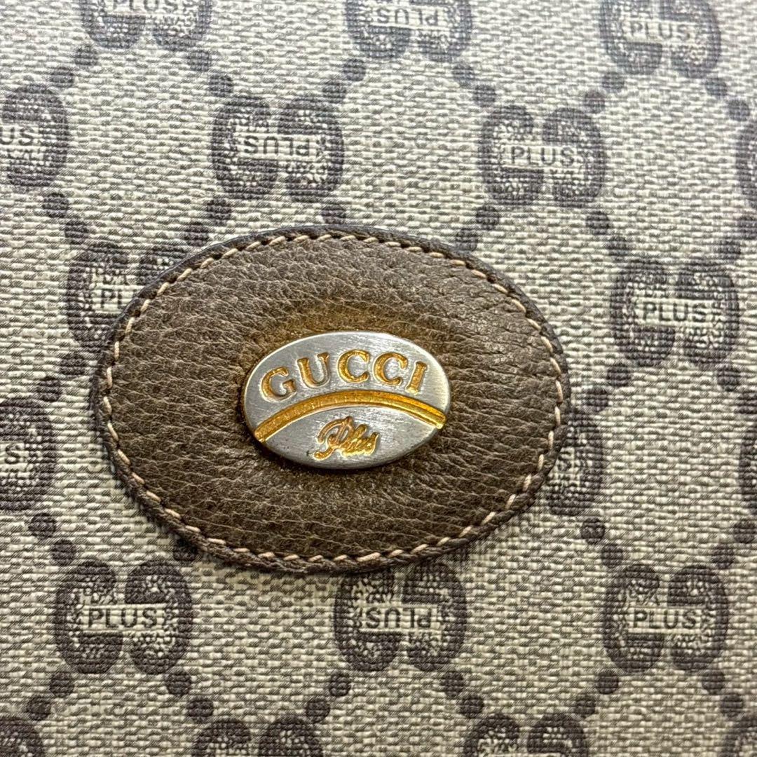 ✨美品✨GUCCI クラッチバッグ GG ブラウン ベージュ ロゴ レザー 金具
