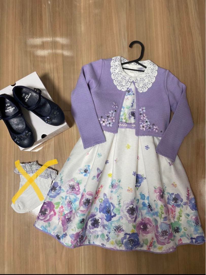 ※ お値引きします☺︎わらび専用※子供用 フラワープリントドレス カーディガン付き
