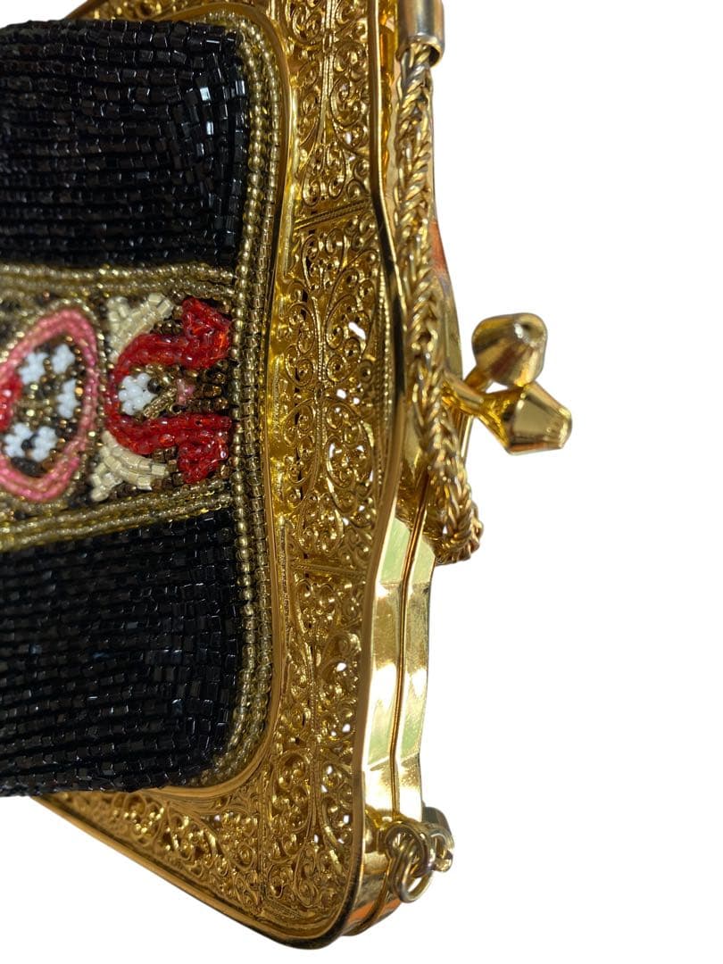 ビーズ装飾のクラッチバッグ　ルミー　ハシモト　皇帝御用達　ヴィンテージ バッグ