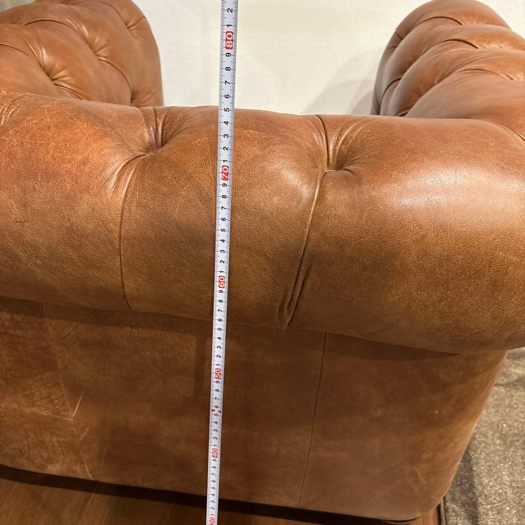 Eiji　ブラウンレザー チェスターフィールドソファ