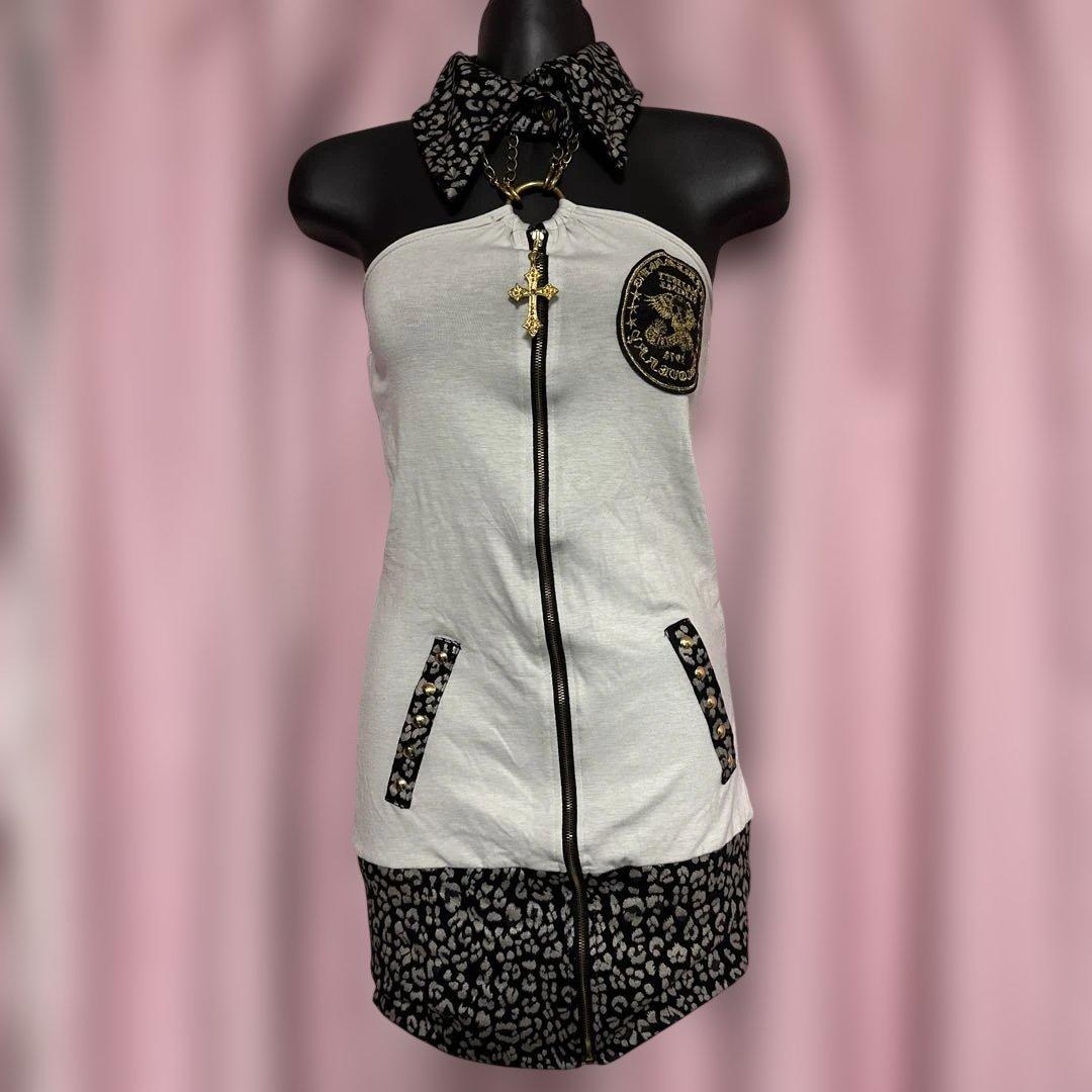 未使用　d.i.a ノースリーブミニワンピース レオパード柄