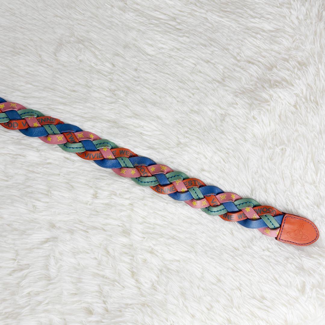希少♡ヴィヴィアンウエストウッド オーブ ロゴ マルチカラー レザー ベルト