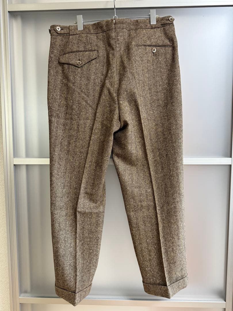 GTA SERGIO ヘリンボーン　スラックス　ブラウン　サイズ52 ５者混