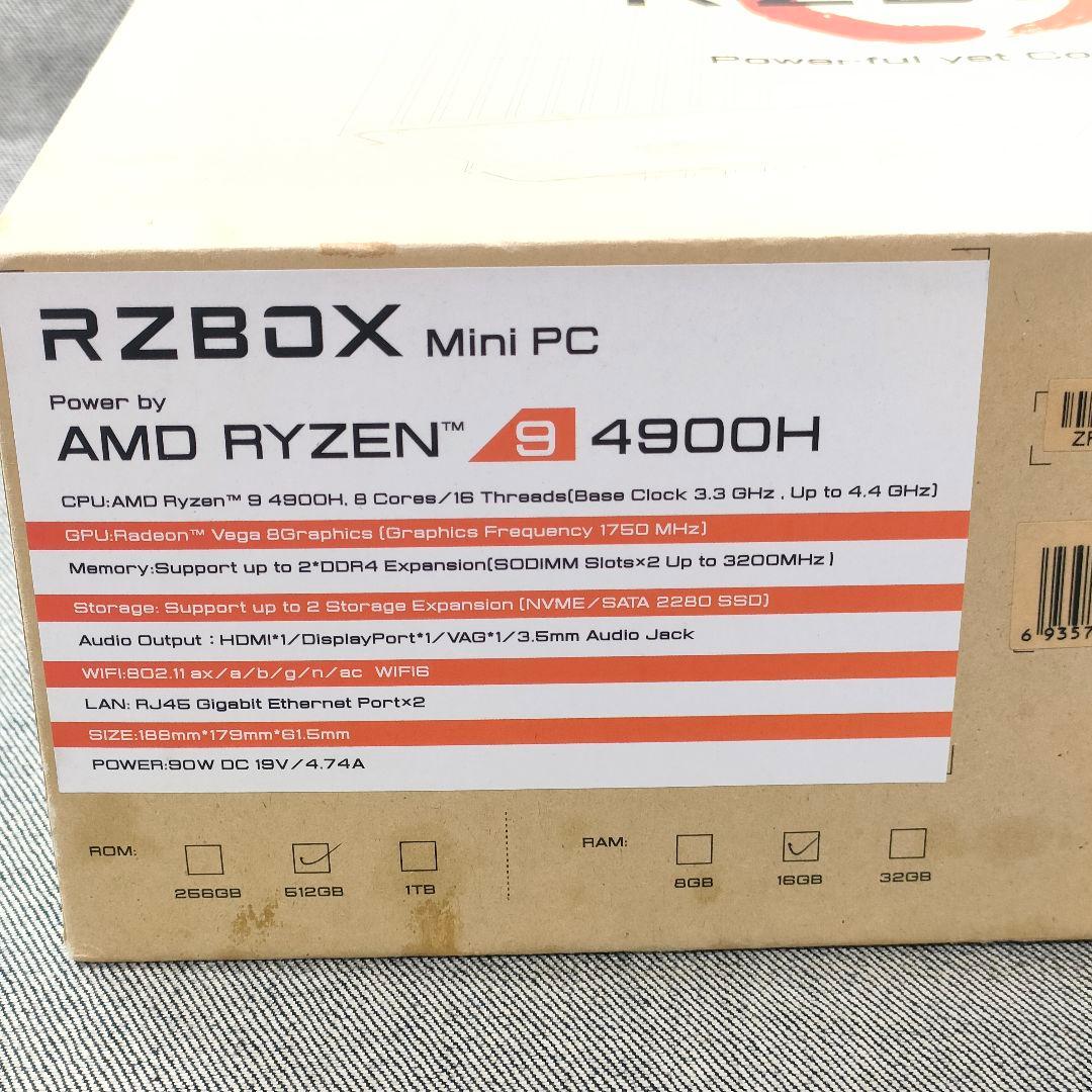 CHUWI RZBOX Ryzen9 4900H /16GB 512G小型PC