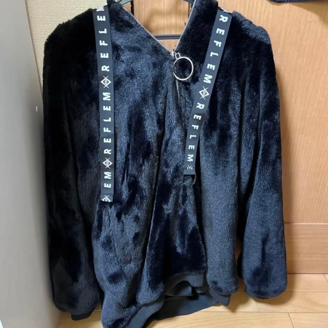 REFLEMレフレムうさ耳BIG ファーパーカーファーフーディーファーブルゾン