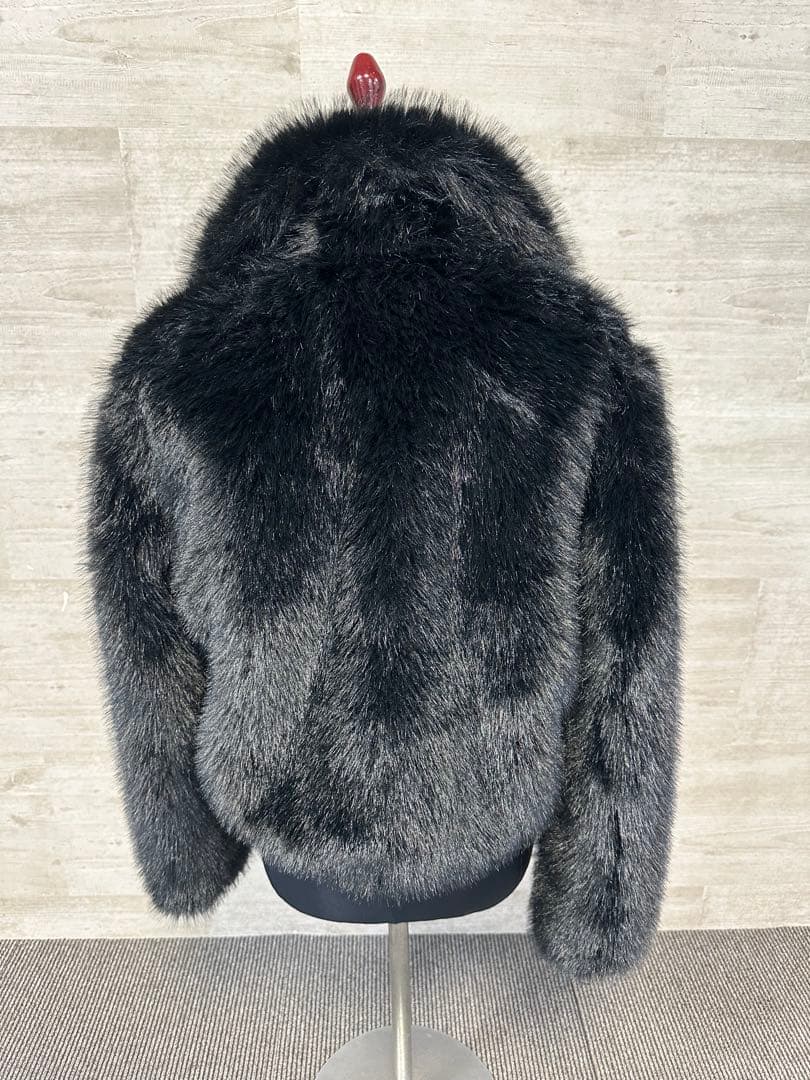ZARA フェイクファーショートコート XS ブラック　ファーコート　ムートン