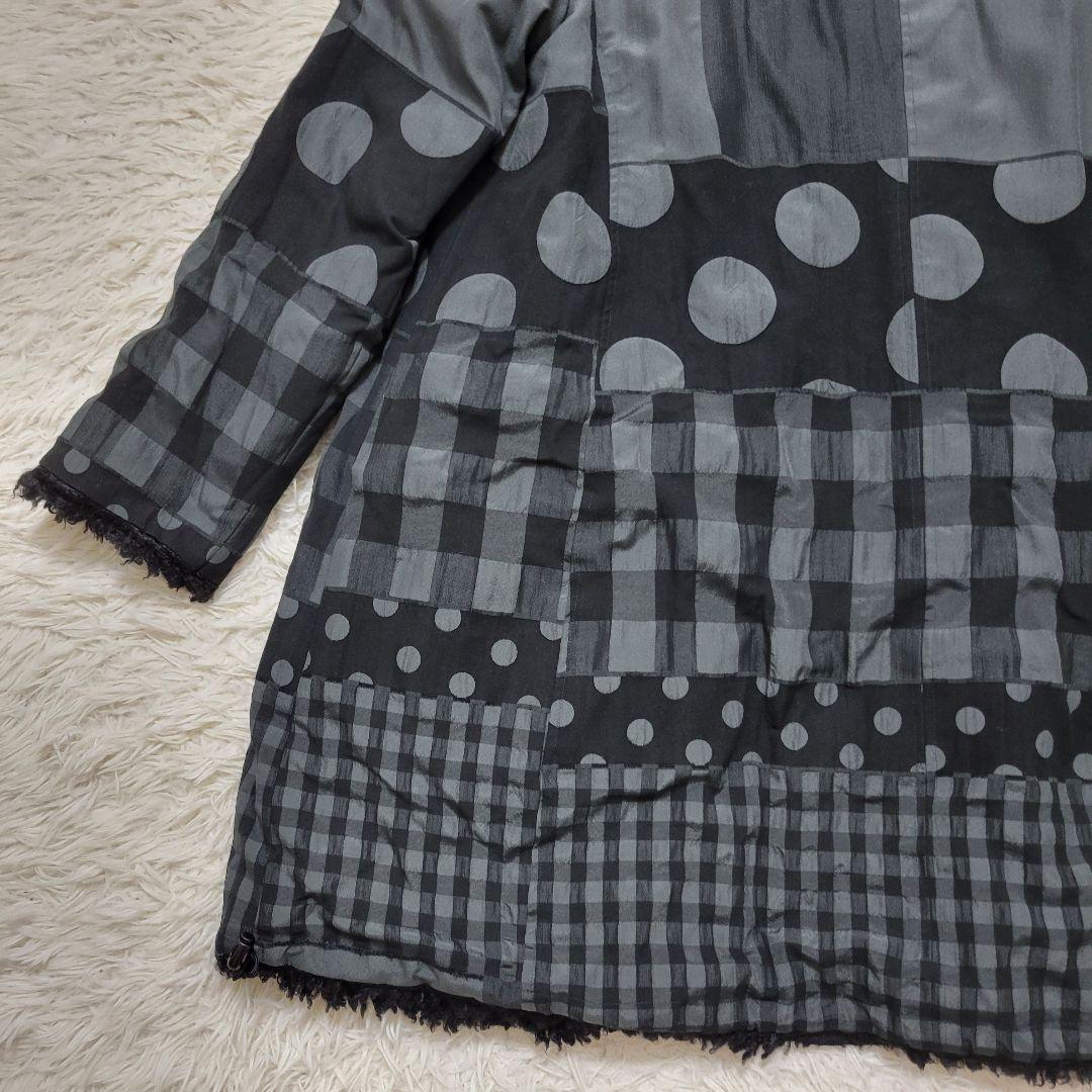 リバーシブル✨センソユニコ　tb　パッチワークデザイン　ハーフコート　フード