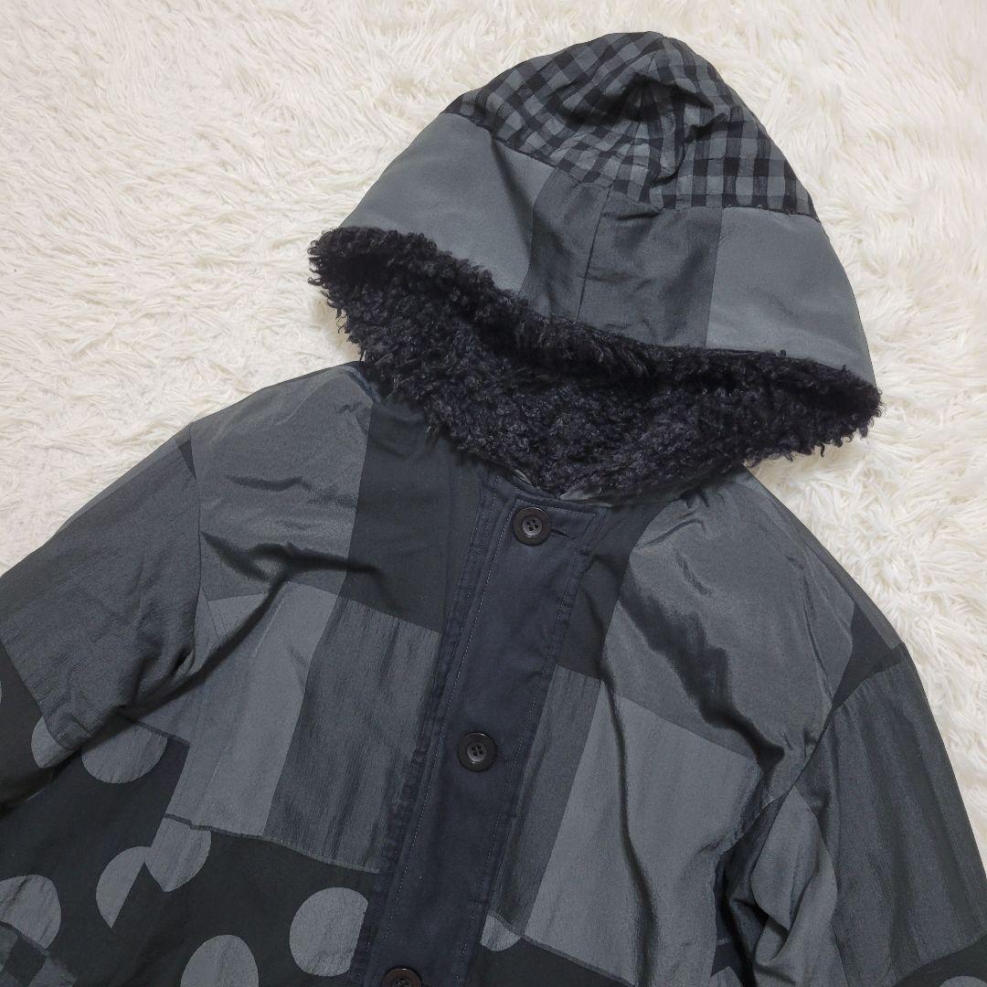 リバーシブル✨センソユニコ　tb　パッチワークデザイン　ハーフコート　フード