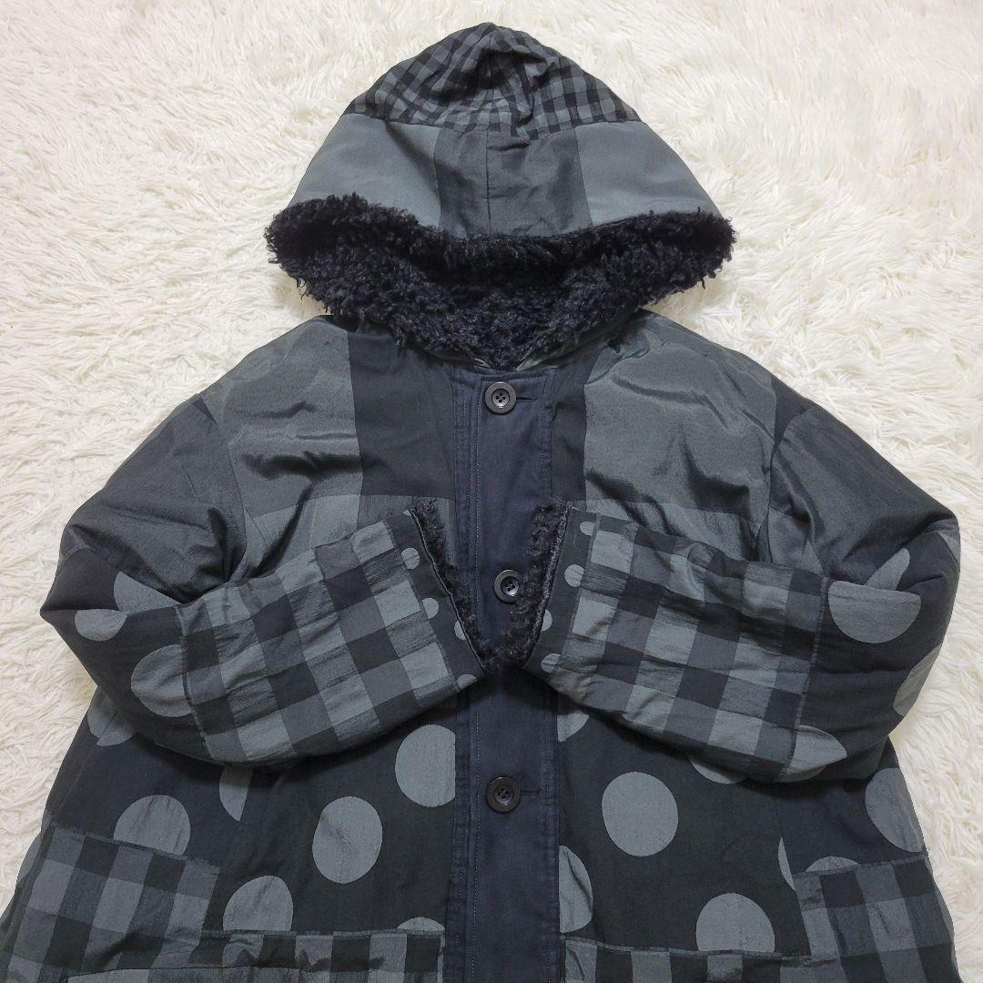 リバーシブル✨センソユニコ　tb　パッチワークデザイン　ハーフコート　フード