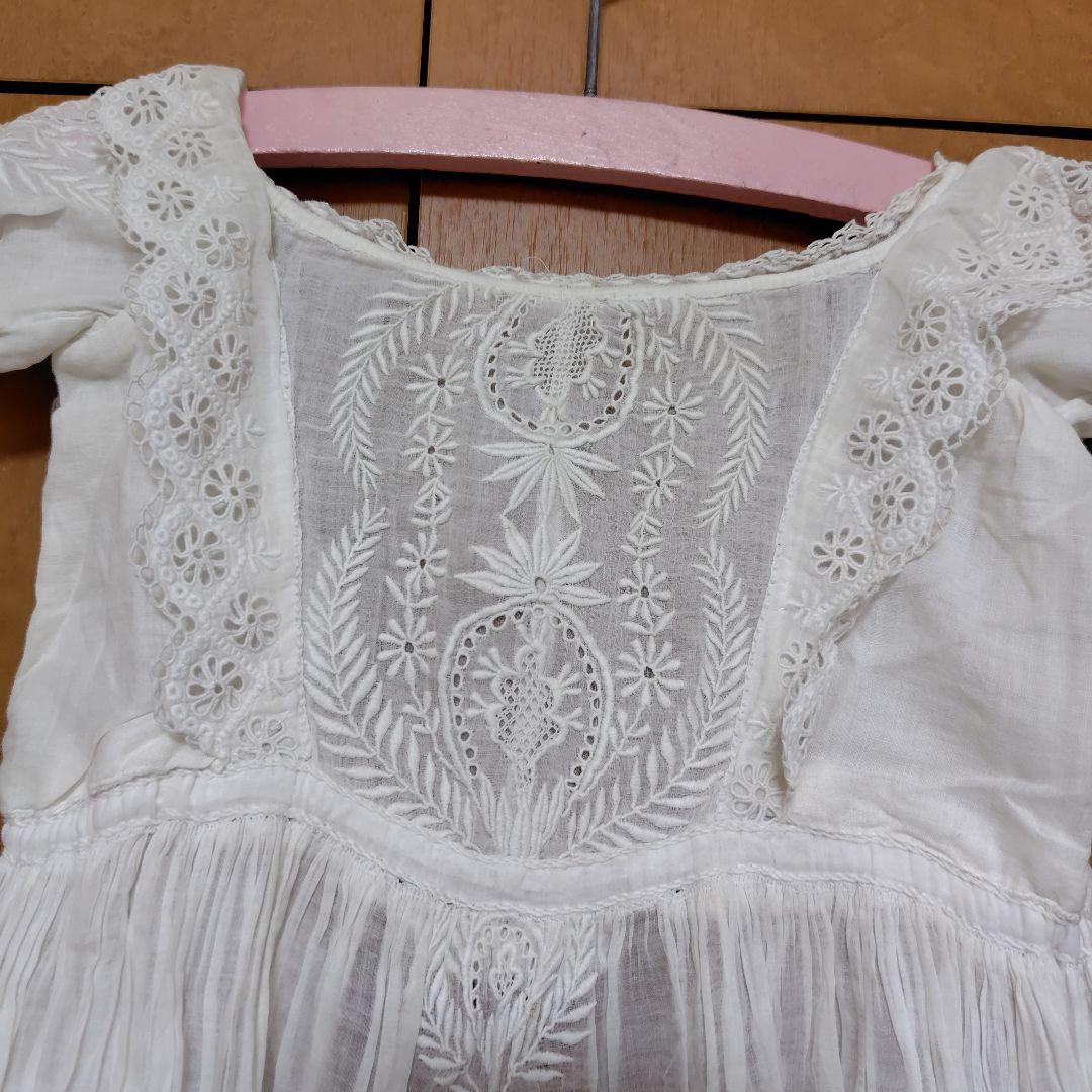 ベビードレス　刺繍　アンティーク　インナー付き　値下げ