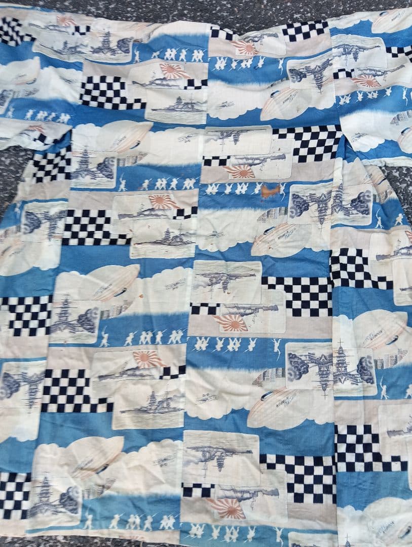 ⭐*⭐様 戦争柄 　着物　　旭日旗　軍艦　　 古布