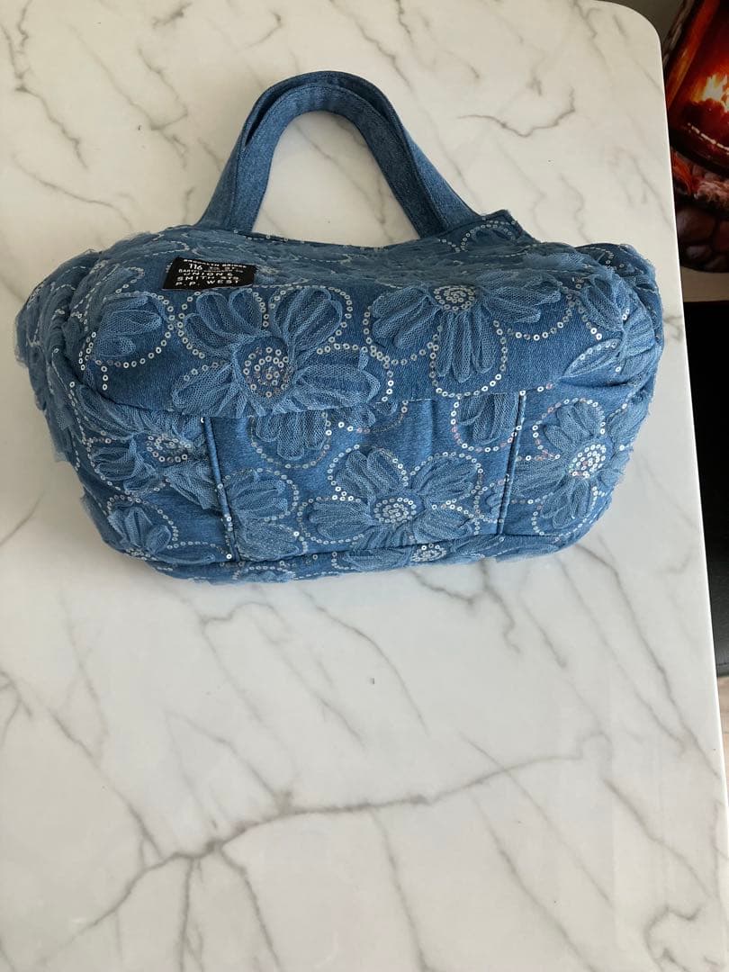 802 ✿ いちご ✿　花柄デニムリメイクバック　ハンドメイド2点