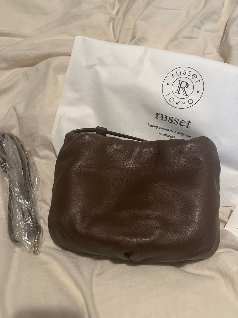 russet☆ レザー巾着4WAYショルダーバッグ