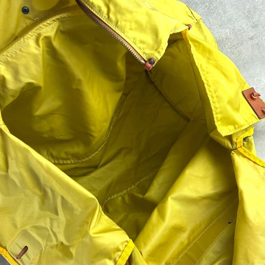 良品 フェリージ P4 レザー ナイロン 2WAY ボストンバッグ イエロー