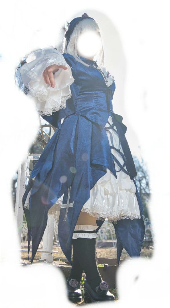 1/23 15時まで 水銀燈　ローゼンメイデン コスプレ衣装+ウィッグ+羽