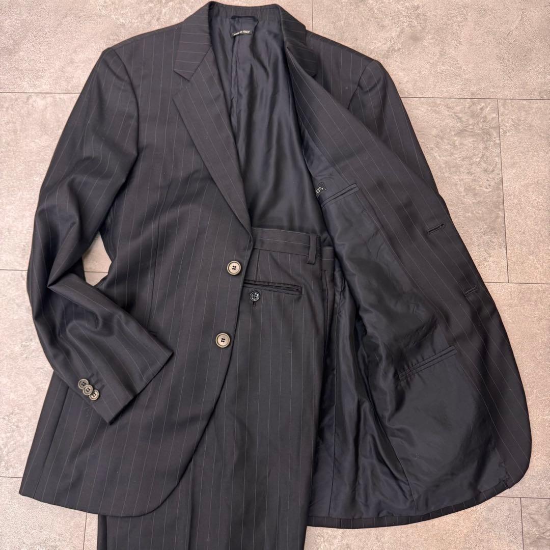ジョルジオアルマーニ　スーツ　ストライプ　ネイビー　2B サイズL イタリア製