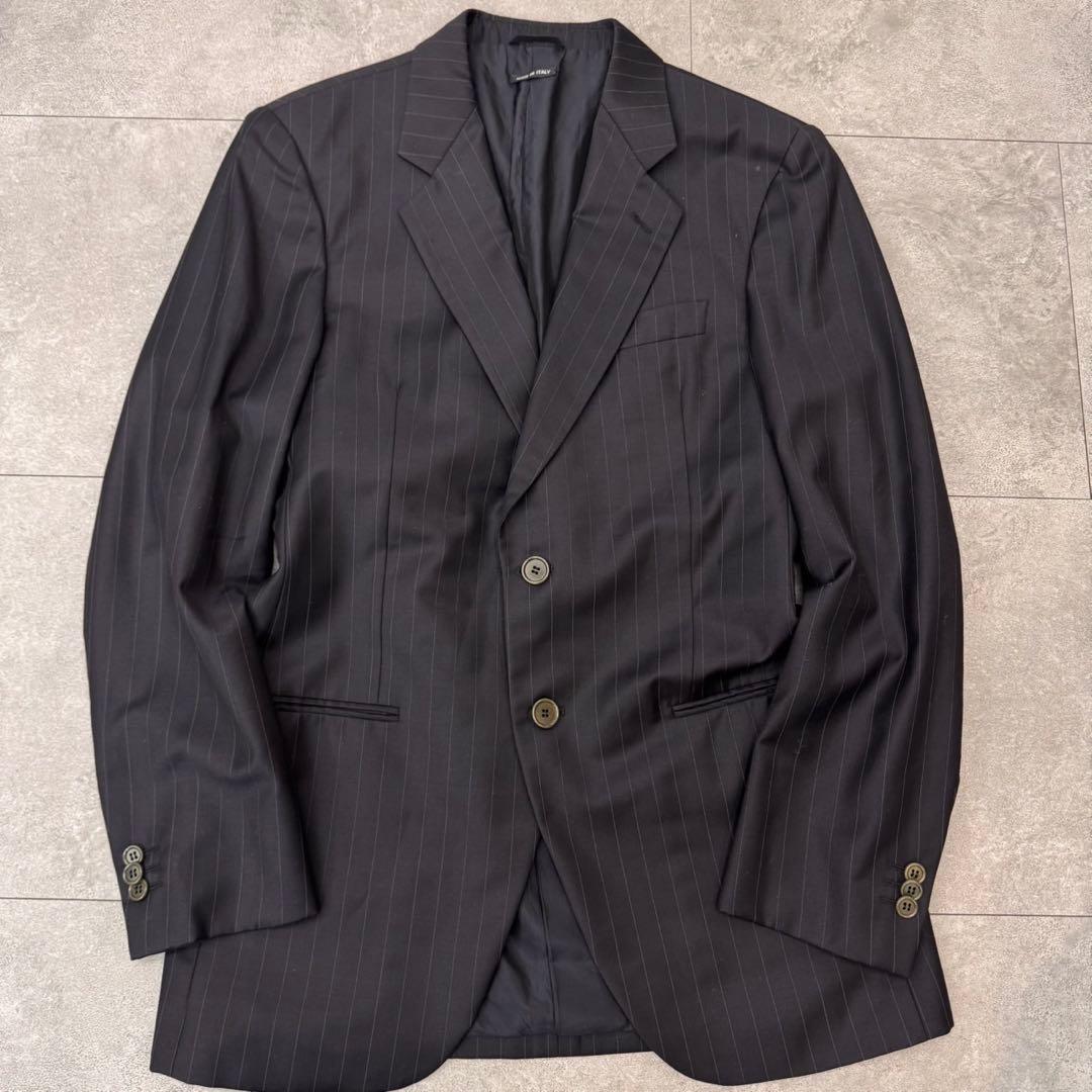ジョルジオアルマーニ　スーツ　ストライプ　ネイビー　2B サイズL イタリア製