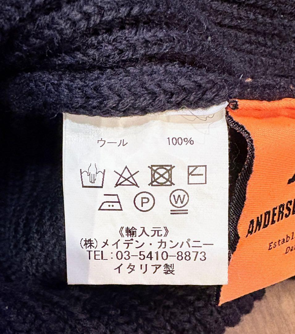 アンデルセンアンデルセン 5G クルーネックニット ネイビーブルー L