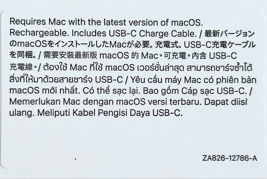 Apple Magic Mouse ホワイト 本体 充電ケーブル付きUSB-C