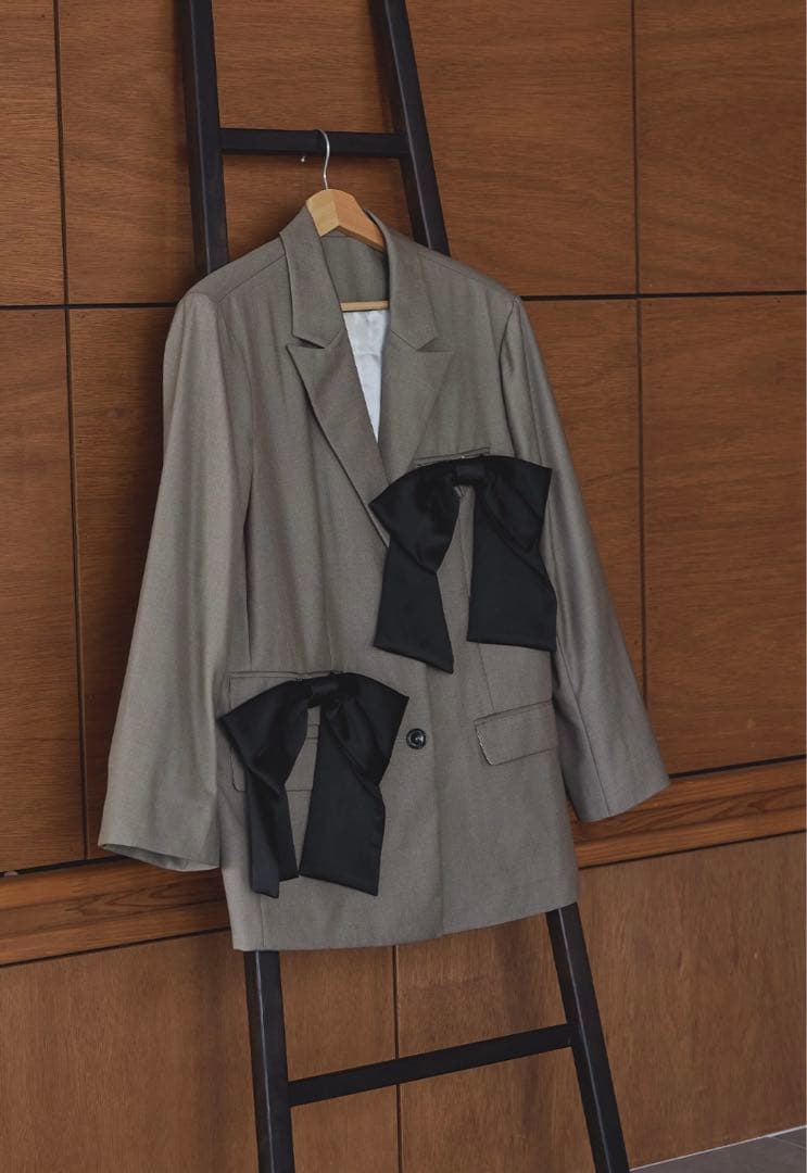 niana ANDRESD フォーリボンラバージャケット ベージュ M リボン