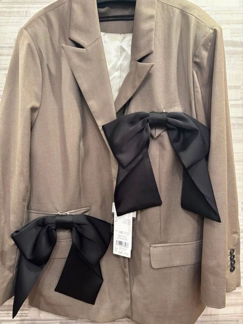 niana ANDRESD フォーリボンラバージャケット ベージュ M リボン