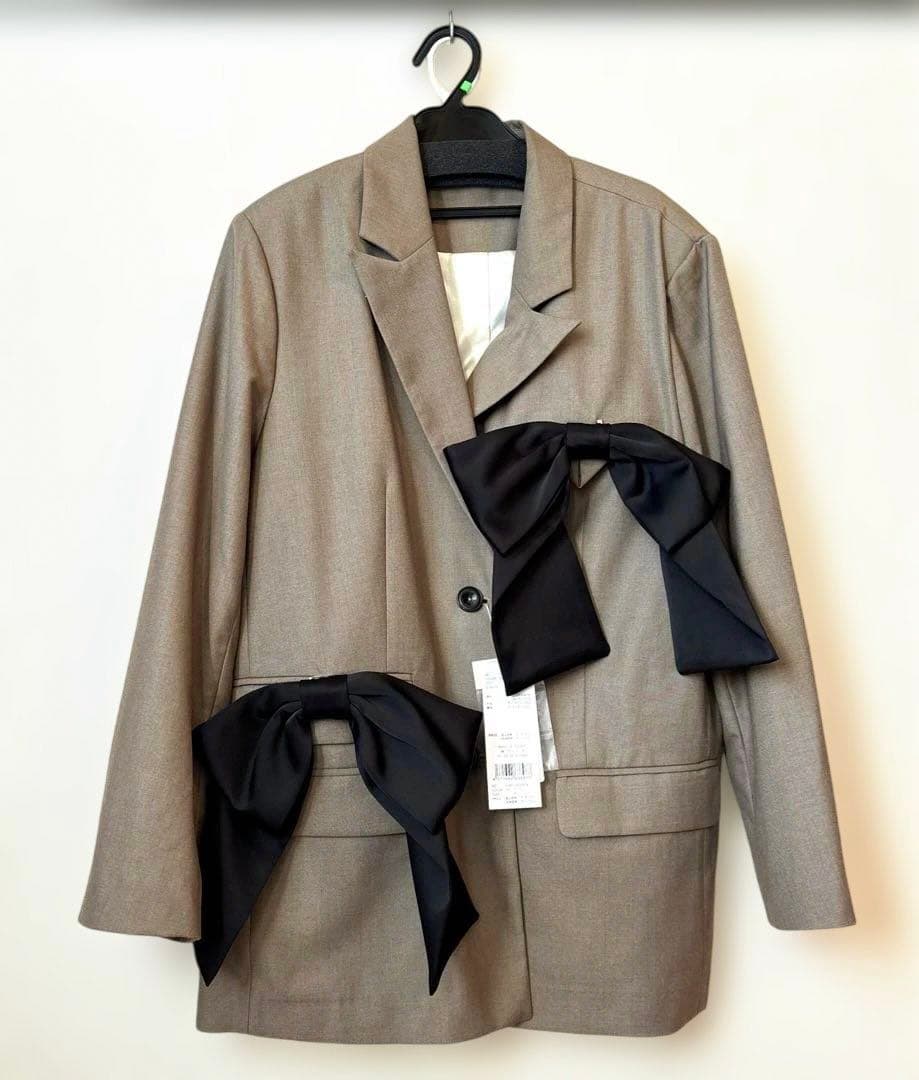 niana ANDRESD フォーリボンラバージャケット ベージュ M リボン