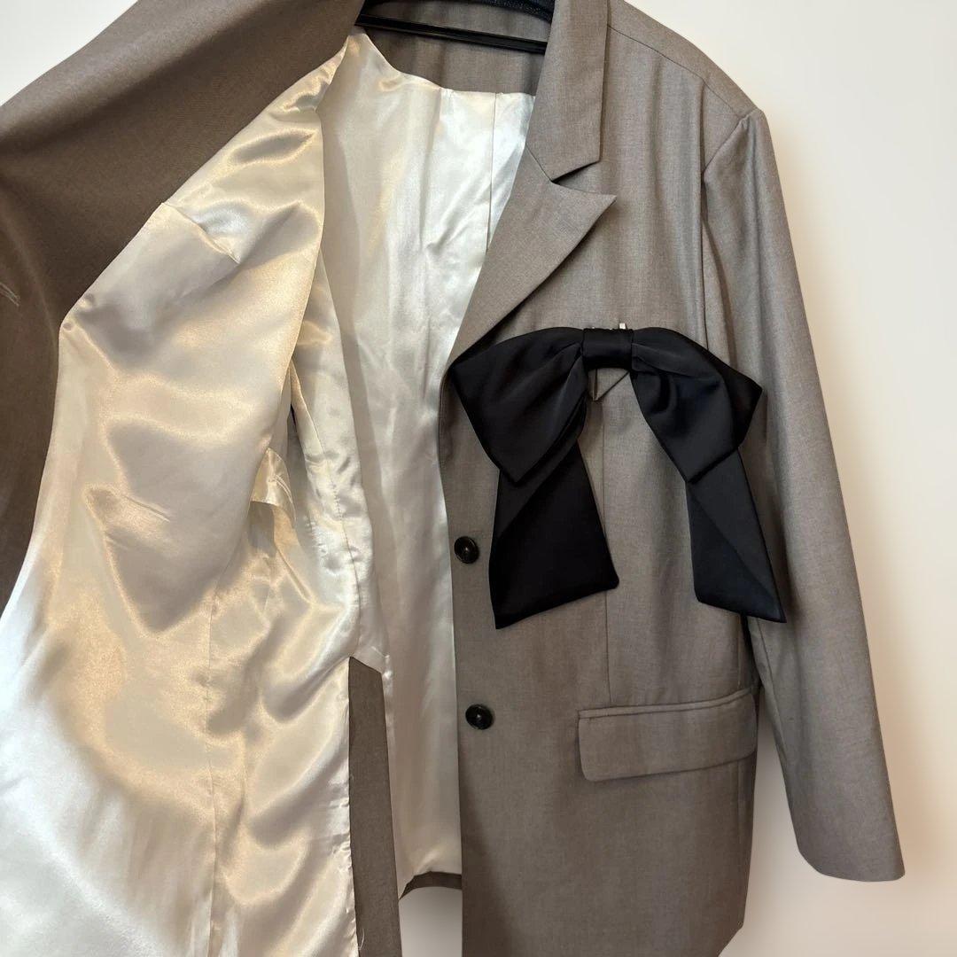 niana ANDRESD フォーリボンラバージャケット ベージュ M リボン