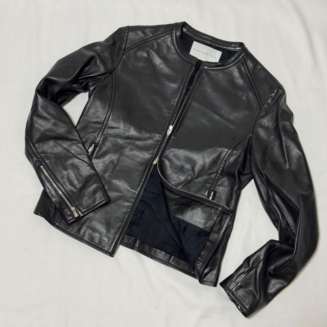 美品✨　エストネーション　ライダース　シングル　ラムレザー　ESTNATION