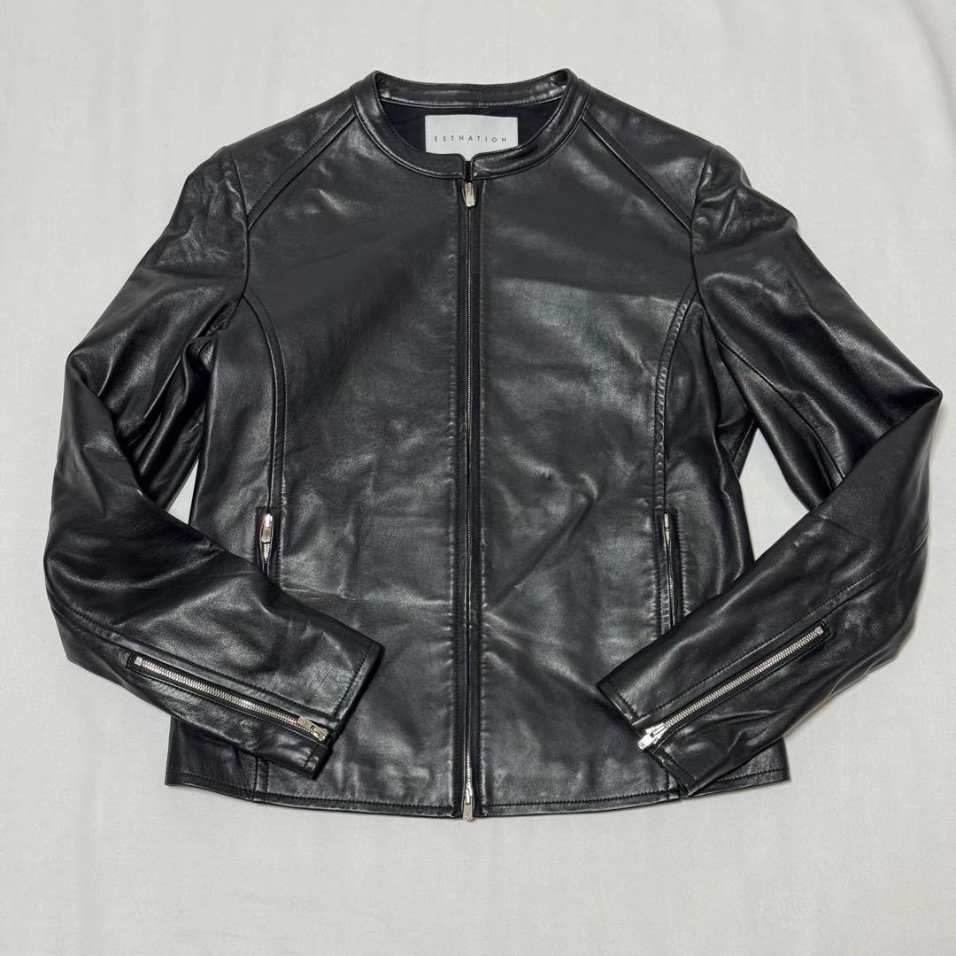美品✨　エストネーション　ライダース　シングル　ラムレザー　ESTNATION