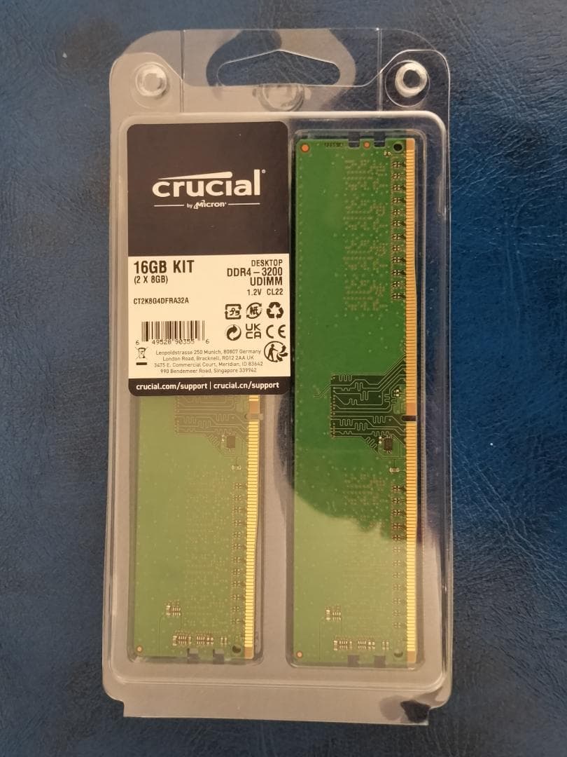 メモリー Crucial 16GB Kit(2 x 8GB)DDR4-3200 UDIMM