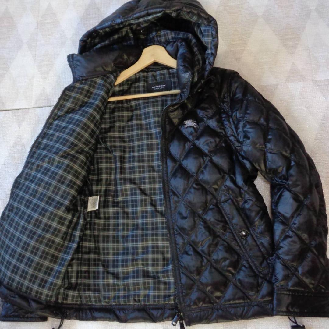 極美品　バーバリーブラックレーベル　4ＷＡＹ　ダウンジャケット　ＬＬ　黒