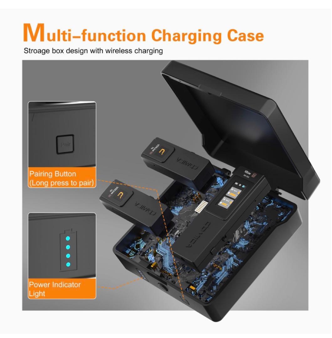 iPhone、一眼レフカメラ、PC用ワイヤレスピンマイク