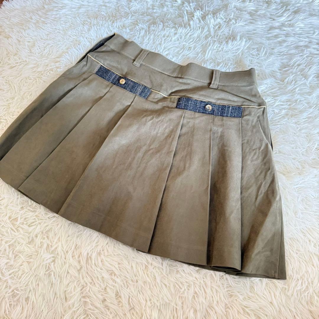 美品✨マークアンドロナ　プリーツ　スカート　ゴルフウェア　Lサイズ　カーキ