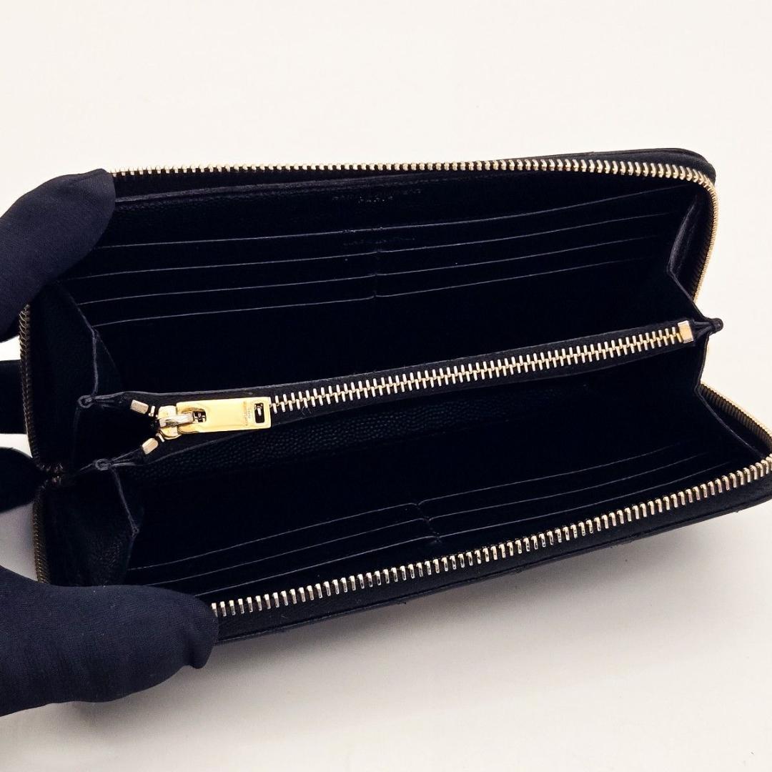 サンローラン 長財布 YSL カサンドラ ラウンドファスナー A601 Vステ