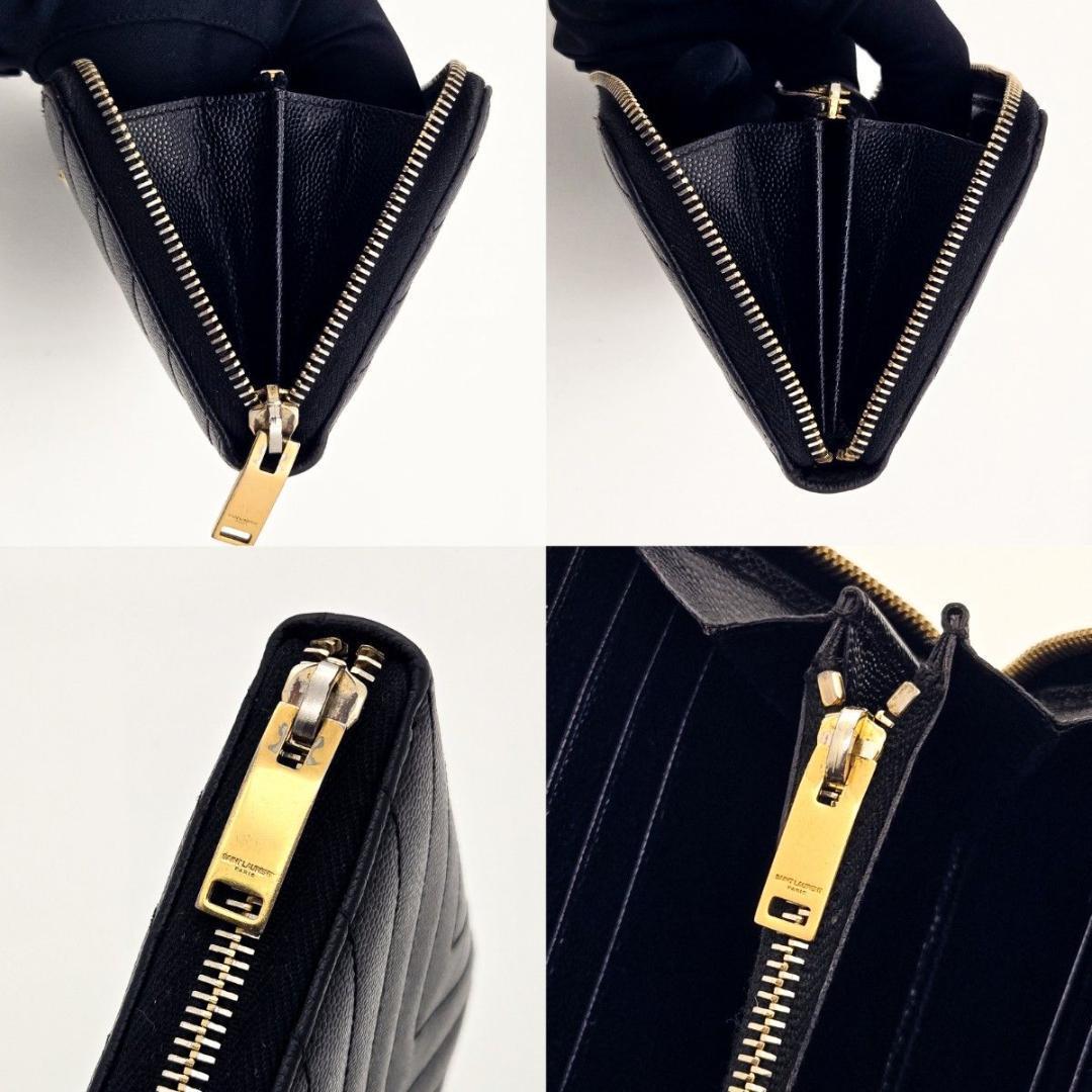 サンローラン 長財布 YSL カサンドラ ラウンドファスナー A601 Vステ