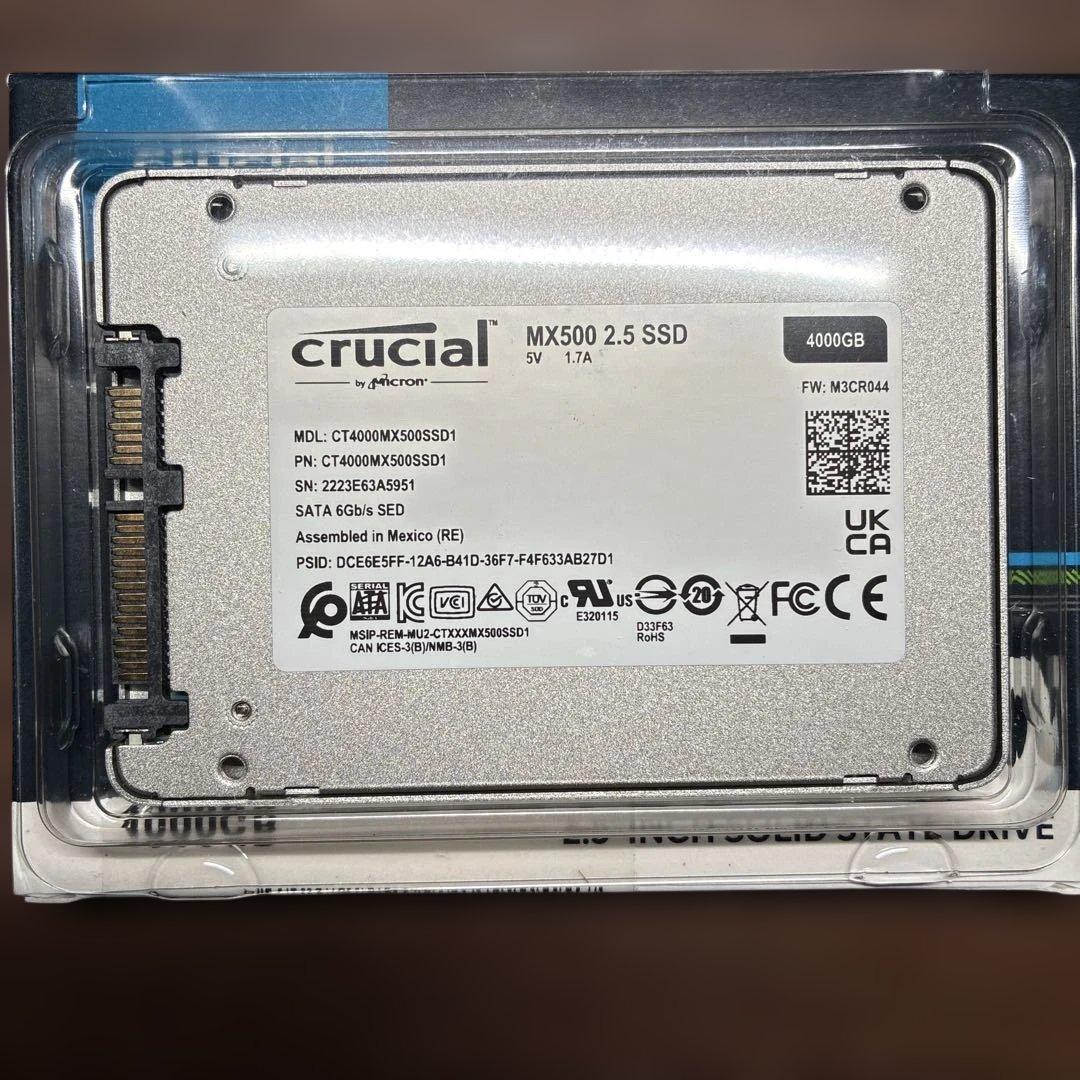 【新品】 4TB SSD Crucial CT4000MX500SSD ①