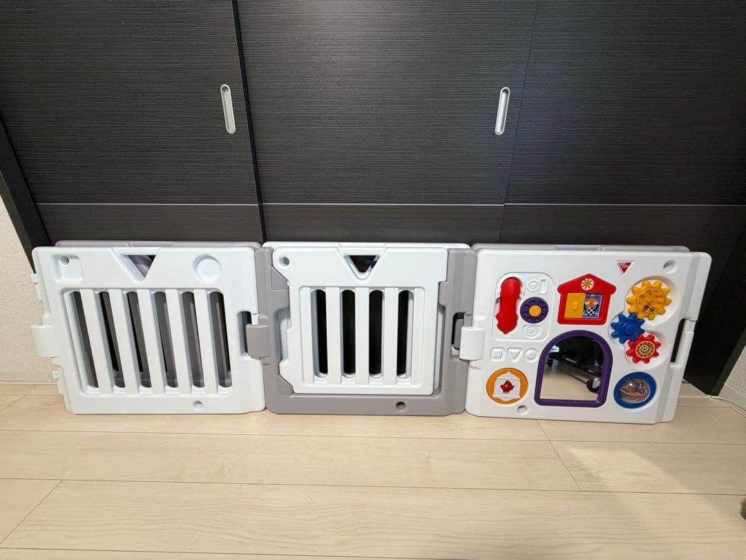 日本育児 ベビーサークル ミュージカルキッズランドDX Ⅱ ホワイト&グレー