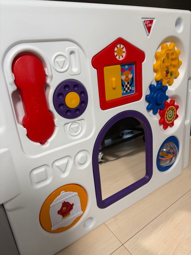 日本育児 ベビーサークル ミュージカルキッズランドDX Ⅱ ホワイト&グレー