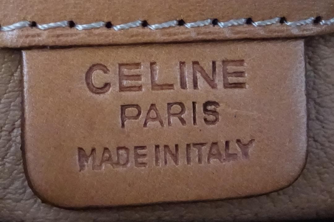 CELINE セリーヌ マカダム ハーフムーン ハンドバッグ ブラウン