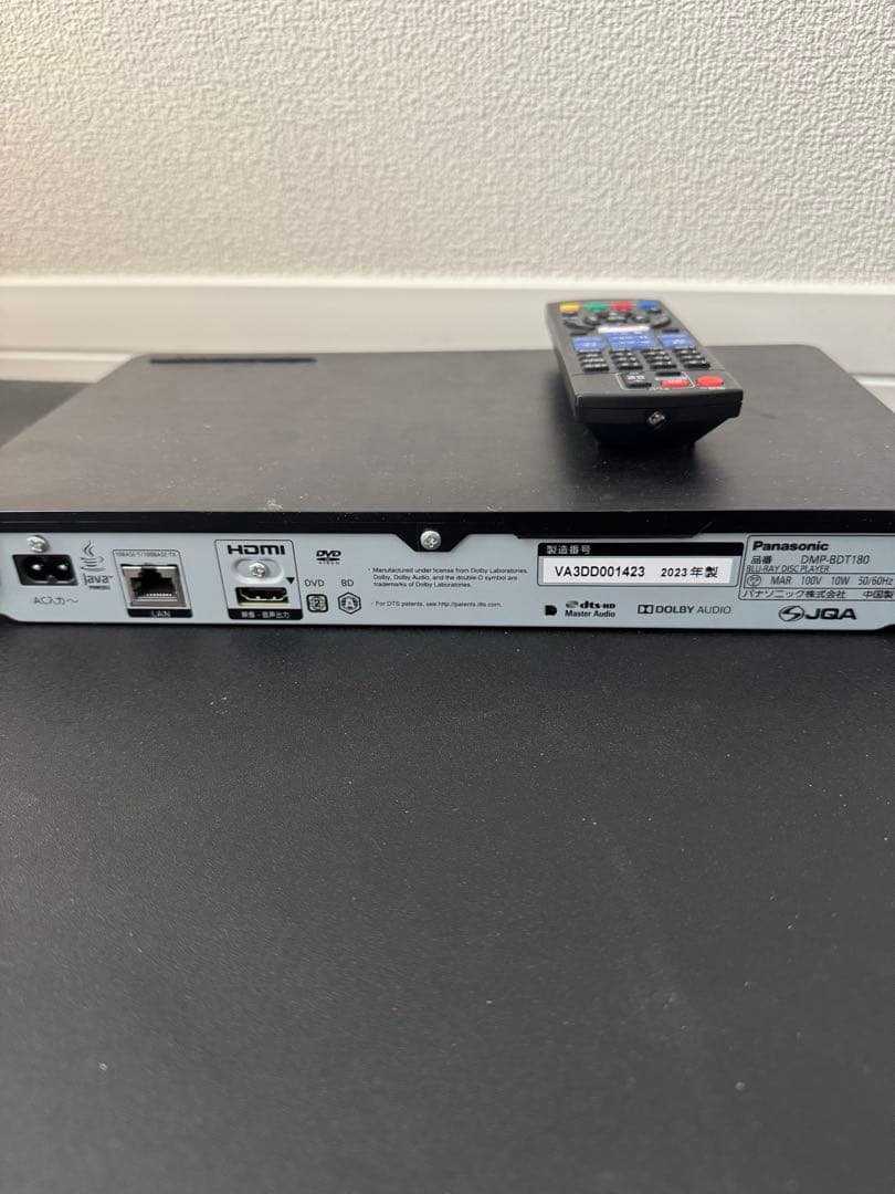 【2023年製】パナソニック　ブルーレイレプレーヤー　DMP-BDT180