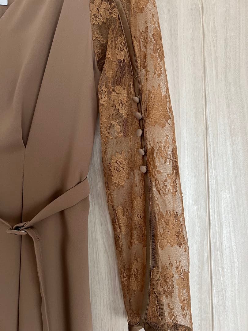 【美品】Ameri vintage DRESS ベージュ　ベルト付き