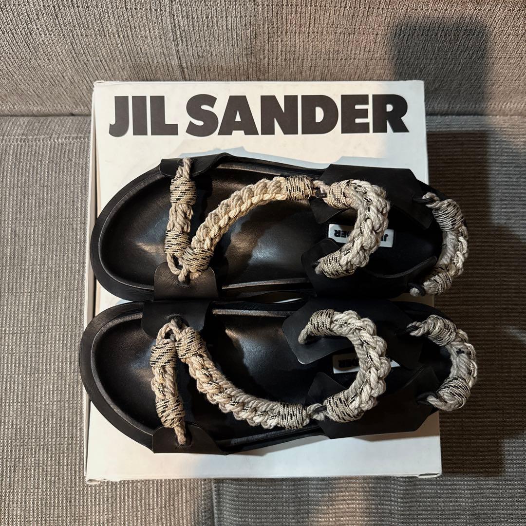 早い者勝ち【2025年モデル】JILSANDER ブラックレザーロープサンダル￼