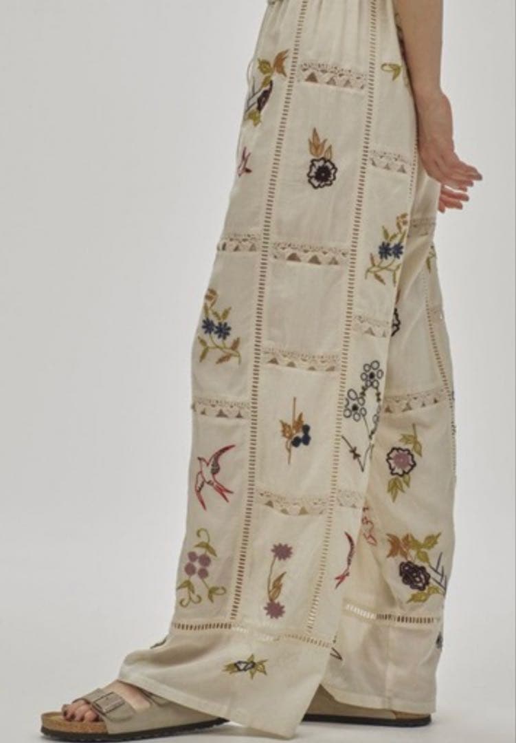 TODAYFUL Embroidery Patchwork 刺繍　パンツ　38